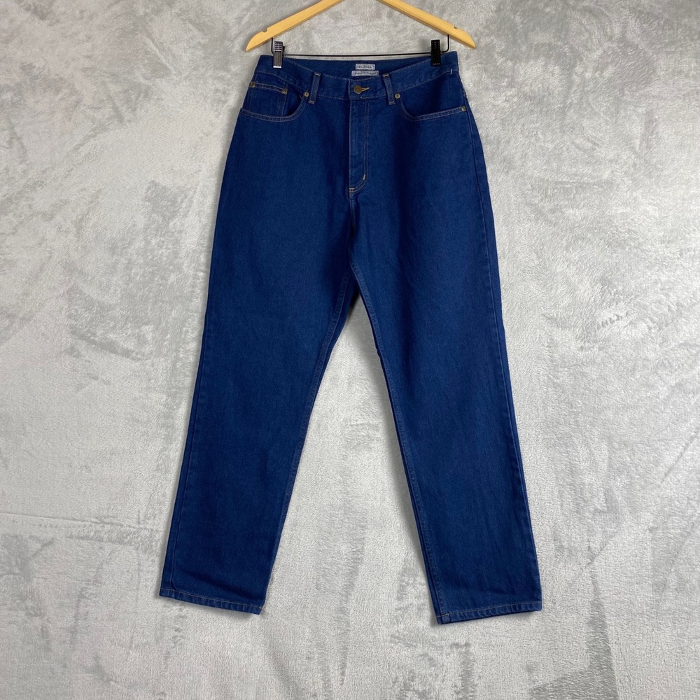 LL‎ Bean Womens Original Fit Relaxed High Rise Straight Leg Jeans Blue 12 Reg